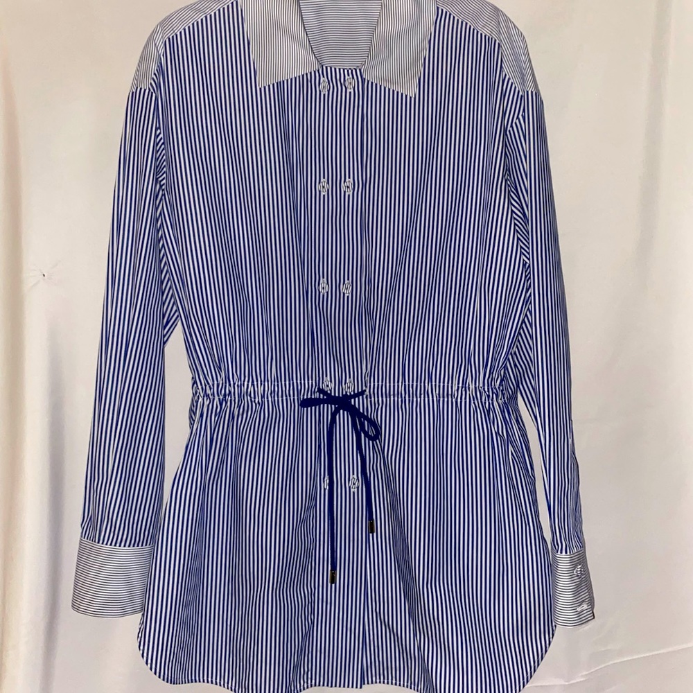 Piazza Sempione Italy Blue White Striped Top